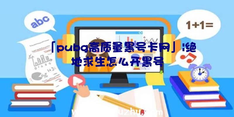 「pubg高质量黑号卡网」|绝地求生怎么开黑号